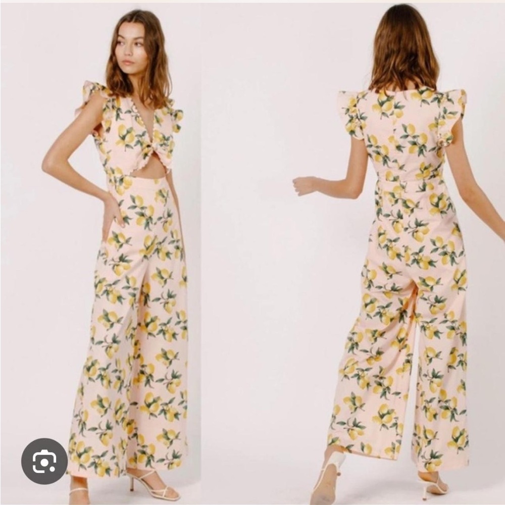 Lemon Love Shack Fancy inspired palazzo scallop jumpsuit -sizes medium and large